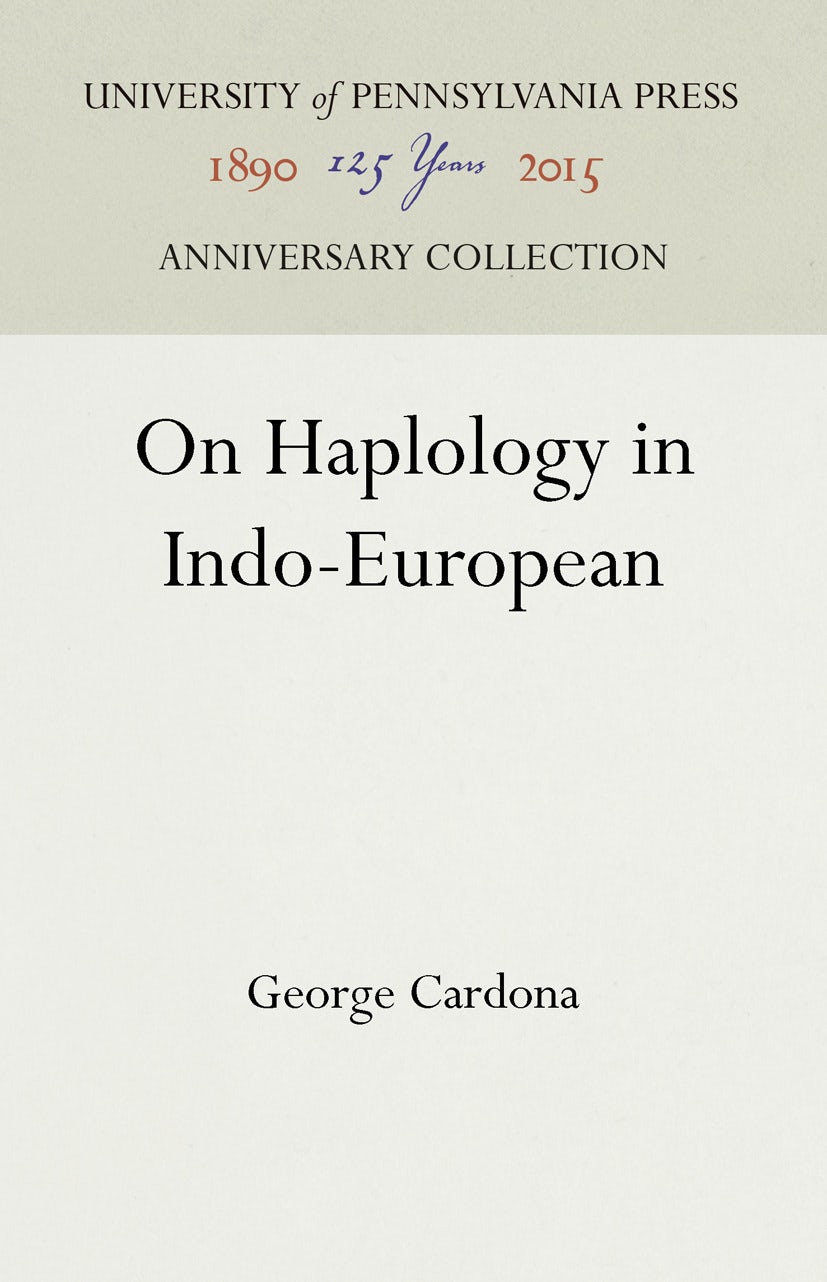Book cover image for On Haplology in Indo-European ISBN: 9781512815108